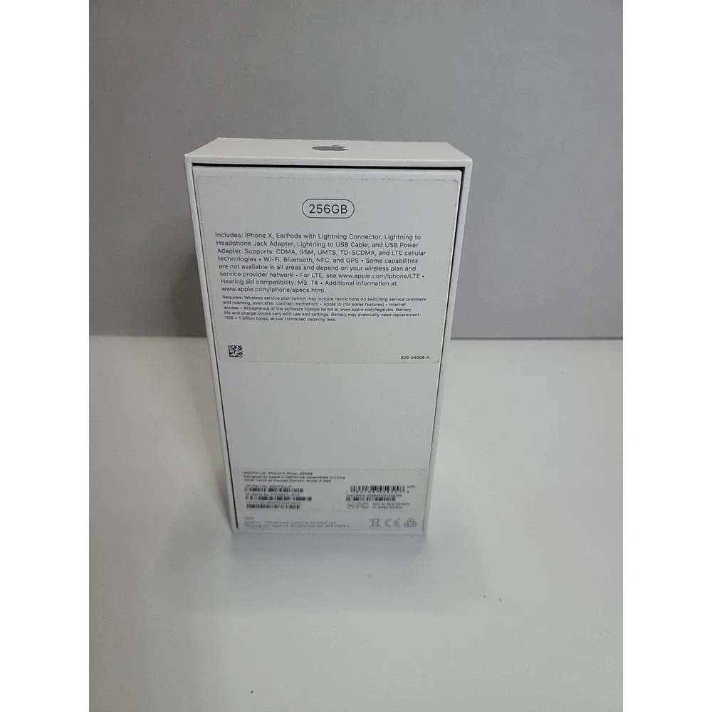 Apple‎ iPhone X - 256GB - Silver - EMPTY BOX ONLY (manual & stickers Included)